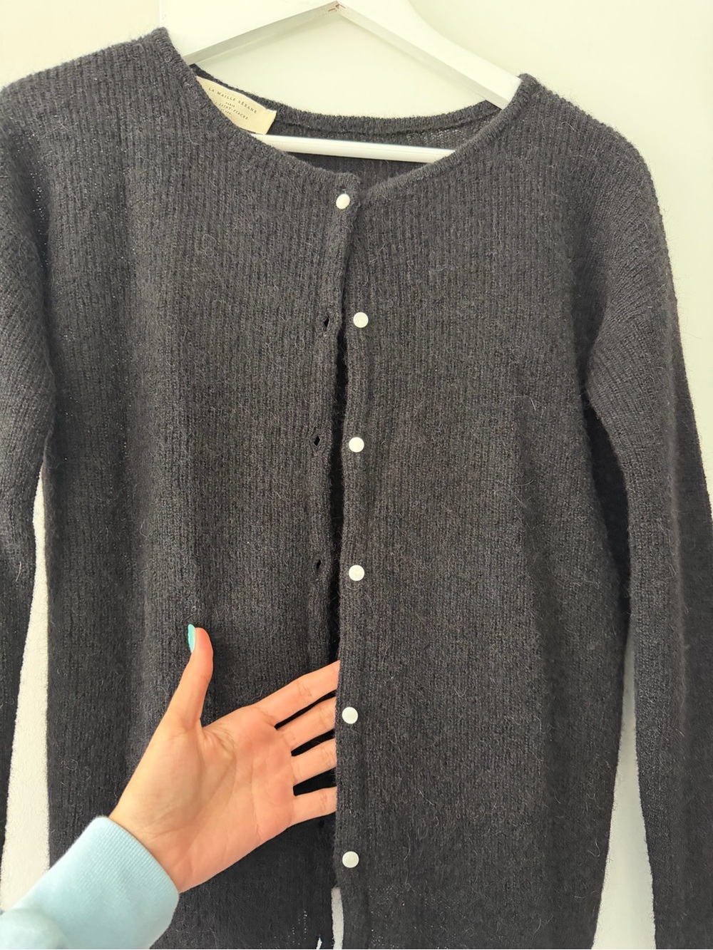 Sézane Gaspard Black Button-Up Knit Cardigan - Picture 8 of 11
